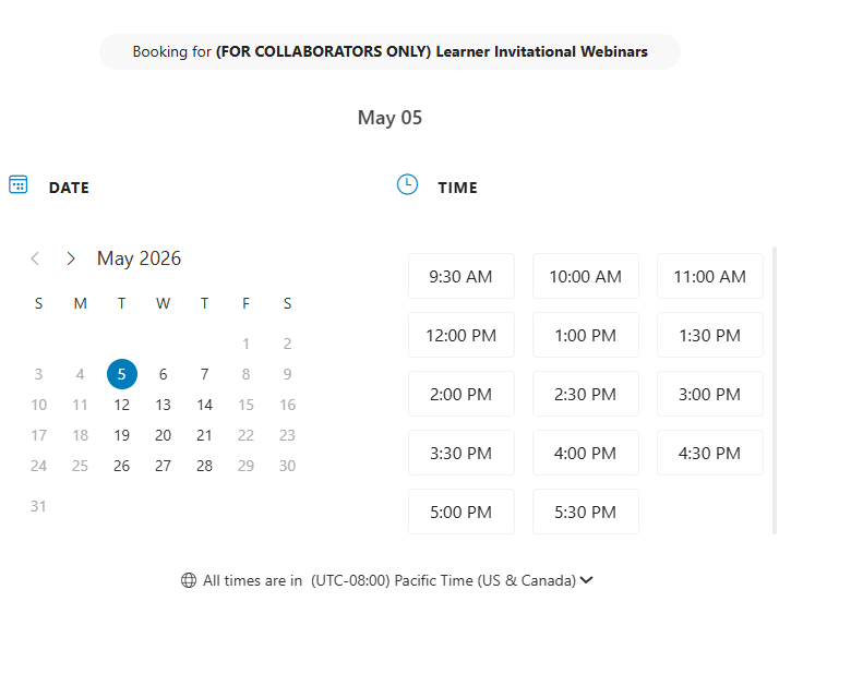 image of calendar for booking